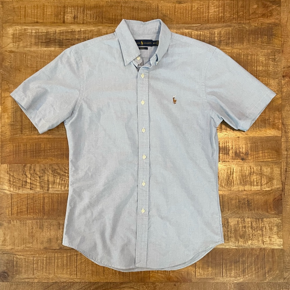 Ralph Lauren Short Sleeve Oxford Button Up Shirt - Picture 2 of 6